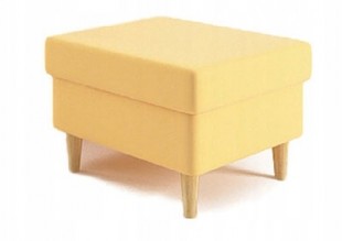 Kvalitní čalouněný taburet (podnožka), světle žlutá