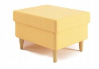 Kvalitní čalouněný taburet (podnožka), světle žlutá