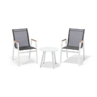 Balkonový set: Nízký stolek bílý + 2x židle MILANO