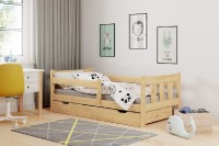Dětská postel Marinella borovice s úložným prostorem a zábranou