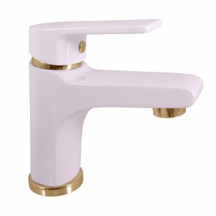 Vodovodní baterie umyvadlová COLORADO bílá/zlato, Barva: bílá/zlato, Rozměr: 3/8''