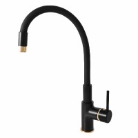 Vodovodní baterie dřezová s flexibilním ramínkem SEINA černá matná/zlato, Barva: černá matná/zlato, Rozměr: 3/8''