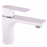 Vodovodní baterie umyvadlová VLTAVA, Barva: chrom/bílá, Rozměr: 3/8''