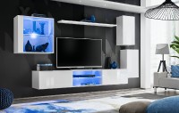 Obývací stěna SWITCH XXIII, bílá matná / bílý lesk