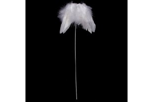 Andělská křídla z peří -zápich, barva bílá, baleno 12 ks,cena za 1ks AK6105-WH