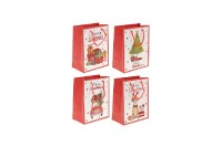 Taška dárková papírová,vánoční motiv s glitry, mix 4 druhů, cena za 1 kus AUP235-ST