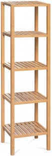 Regál, 5 polic, masiv bambus, přírodní odstín, nosnost 15 kg DR-011-3