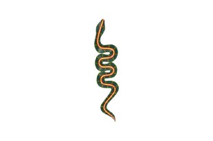 Dřevořezba - Had, zelený IND2370