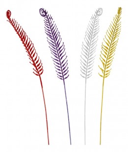 Umělá květina -list kapradí (žlutá, červená, bílá,fialová) J108-1