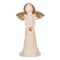 Anděl držící srdce se zlatými křídly, keramika KEK9444