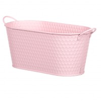 Obal kovový - truhlík, v růžové barvě. KK060-PINK, sada 3 ks