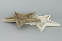 Hvězdička dřevěná dekorační, mix šedivé a bílé barvy. KLA255