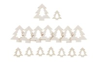 Stromeček, vánoční dekorace, barva bílá s glitry,  mix 16 kusů v sáčku, cena za KLA543