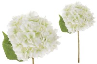 Hortenzie, barva bílo-zelená. Květina umělá. KN5114-WH-GR