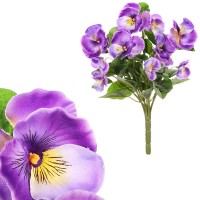 Maceška - kytice z umělých květin, barva fialová. KT7142