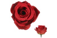 Růže, barva červená, Květina umělá vazbová. Cena za balení 12 kusů KUM3312-RED