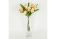 Puget tulipánů, 9 hlaviček, umělá květina, barva růžová NL0037PINK