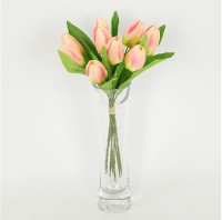 Puget tulipánů, 9 hlaviček, umělá květina, barva růžová NL0037PINK