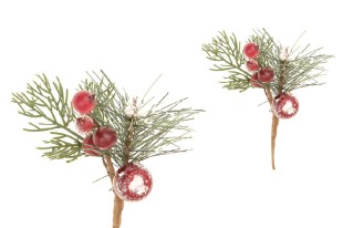 Větvička vánoční ojíněná , umělá dekorace PRZ3183