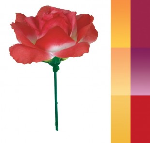 Růže - květina umělá vazbová na drátě. CENA ZA 24ks = 1 sáček R01S-6cm