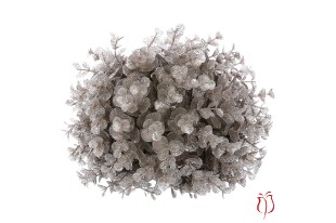 Eukalyptus - kulatý tvar, průměr 24 cm, měděná barva s glitry. SG6094-COP, sada 3 ks