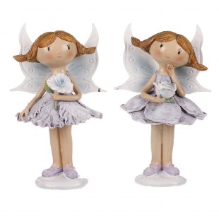 Víla květinová, mix 2 druhů, světle fialová barva, polyresin. SM375-LILA, sada 2 ks