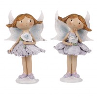 Víla květinová, mix 2 druhů, světle fialová barva, polyresin. SM375-LILA, sada 2 ks