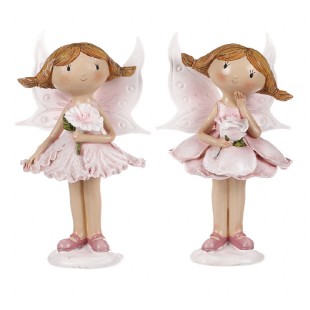 Víla květinová, mix 2 druhů, růžová barva, polyresin. SM375-PINK, sada 2 ks