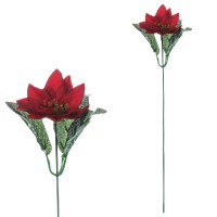 Květina umělá. Poinsécie, vánoční růže , barva červená 1-hlavá UK-0027