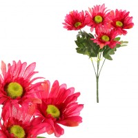Gerbera - umělá kytice, barva červená. UK-086, sada 12 ks