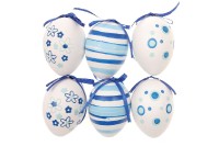 Vajíčka plastová 6cm, cena za 1 sáček (6 ks), modro-bílé VEL810221