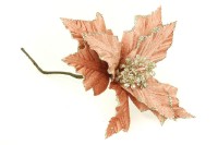Květina umělá vazbová vánoční s glitry VK-1244