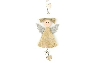 Andělíček, závěsná dřevěná vánoční dekorace ZA8609