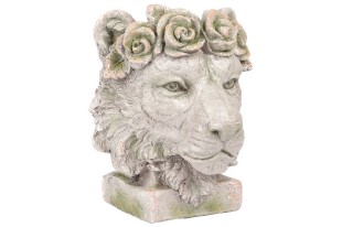 Hlava lva, dekorace z MgO keramiky s otvorem pro květináč ZB1853