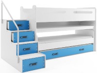 Patrová postel MAX 1, 80x200 cm, bílá/modrá