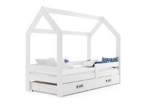 Dětská postel Domek 80x160 cm, bílá + rošt a matrace ZDARMA