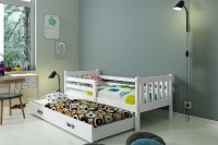 Dětská postel s přistýlkou CARINO 2 80x190 cm, bílá/bílá