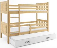Patrová postel s přistýlkou CARINO 3 80x190 cm, borovice/bílá