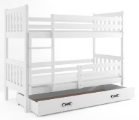 Patrová postel CARINO 80x190 cm, bílá/bílá