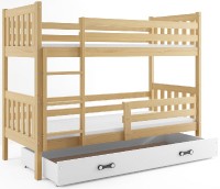 Patrová postel CARINO 80x190 cm, borovice/bílá