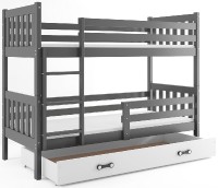 Patrová postel CARINO 80x190 cm, grafitová/bílá