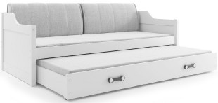 Dětská postel s přistýlkou DAVID 80x190 cm, bílá/bílá