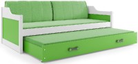 Dětská postel s přistýlkou DAVID 80x190 cm, bílá/zelená