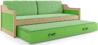 Dětská postel s přistýlkou DAVID 80x190 cm, borovice/zelená