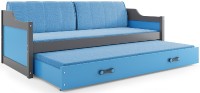 Dětská postel s přistýlkou DAVID 80x190 cm, grafitová/modrá