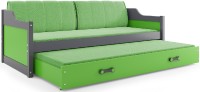 Dětská postel s přistýlkou DAVID 80x190 cm, grafitová/zelená
