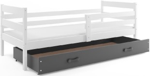 Dětská postel ERYK 1 80x190 cm, bílá/grafitová