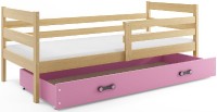 Dětská postel ERYK 1 90x200 cm, borovice/růžová