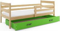 Dětská postel ERYK 1 90x200 cm, borovice/zelená