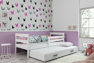 Dětská postel s přistýlkou ERYK 2 80x190 cm, bílá/bílá